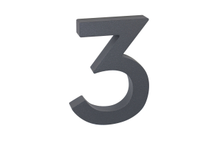 Richter domovní číslo 3D - Antracit matná 3