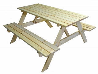 Zahradní set PIKNIK 160cm dřevěný přírodní Rojaplast