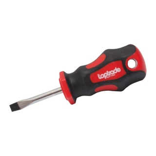 TOPTRADE šroubovák plochý, krátký, magnetický, S2, 6 x 38 mm