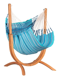 Houpací sedačka se stojanem - La Siesta Udine Organic Azure