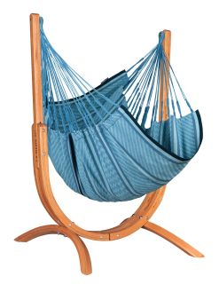 Houpací sedačka se stojanem - La Siesta Udine Organic Bluezebra